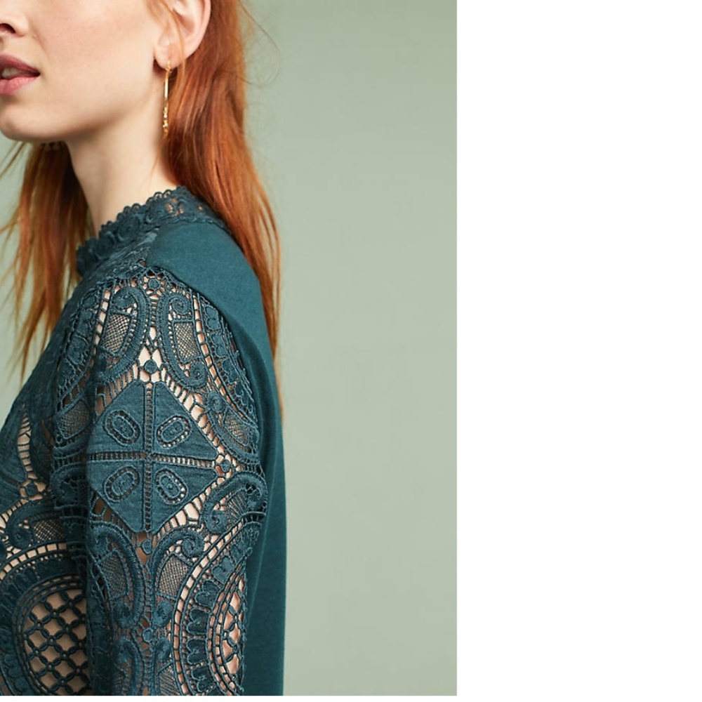 NEW Anthropologie Laced Medallion Top - Picture 3 of 4